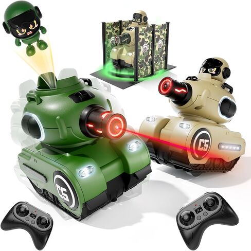 bessome 2 Pack Cute Cartoon Remote Control Battle Tanks with Laser tag in Kuwait
