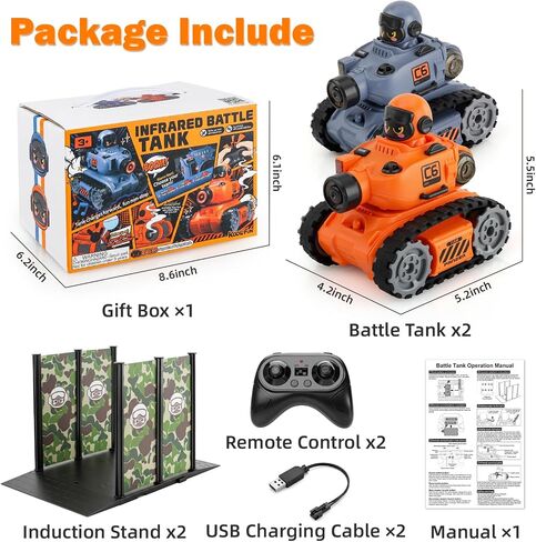BLF FUN 2Pack Remote Control Battle Tank Toys with Laser Tag for Kid Boys in Saudi Arabia
