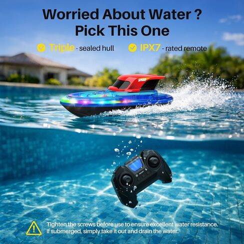 SYMA 2 Pack RC Boats for Kids, LED Lights, Water Spray, 40 Min Playtime in Kuwait