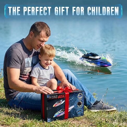 Remote Control Boat with 1800mAh Battery, Clear RC Boat with 10 LED Lights in Kuwait