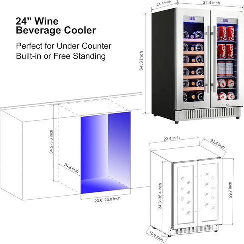 Cobalance Wine Chiller Electric, Wine Chillers Bucket for 750ml Red & White Wine or Some Champagne,Stainless Steel Single Bottle Iceless Wine Cooler,Kitchen Bar RV Wine Accessory,Gift for Wine Lovers in Kuwait