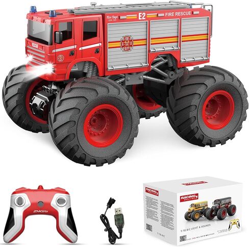 Remote Control Car, RC School Bus for Kids, RC Monster Truck Toy 2.4GHz 1:18 Scale Model Vehicle with LED Lights Sounds Racing Sport Toy Car for Adults Boys Girls Kids Gift 2Pcs Batteries in Kuwait