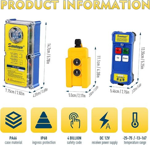 2 in 1 Crane Remote,Wireless Crane Remote 12-24V Wire Dump Trailer Remote Control Industrial Controller Hoist Truck Up-Down Switch Control Station in Saudi Arabia