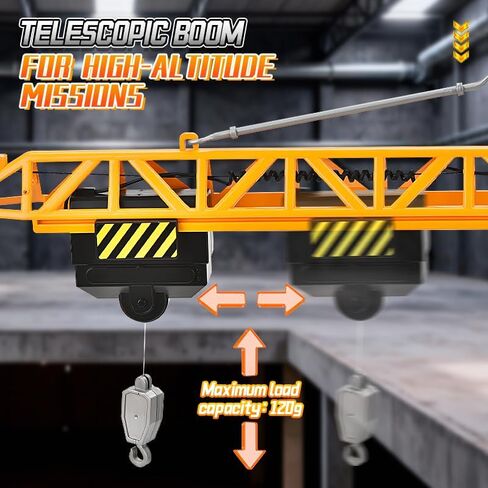35.5-Inch 6 Channel RC Tower Crane for Kids, Remote Control Crane Toy with LED Lights, 360° Rotating Lift Construction Vehicles with Grabber, Log, Lifting Basket, Educational Learning Toys for Boys in Saudi Arabia
