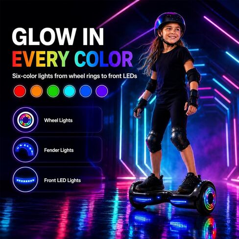 Hoverstar Hoverboard for Kids 7-12, Bluetooth & LED Lights, 2026 Upgraded in Kuwait