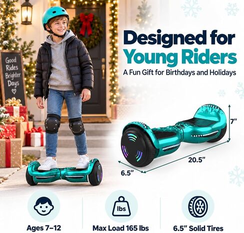 HOVERSTAR Kids Hoverboard, Bluetooth Speaker, LED Lights 2026 Upgraded in Kuwait