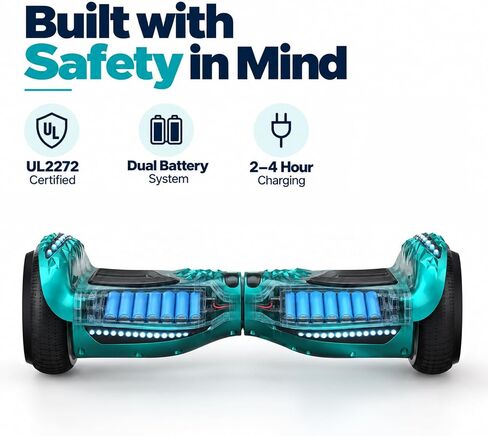 HOVERSTAR Kids Hoverboard, Bluetooth Speaker, LED Lights 2026 Upgraded in Kuwait