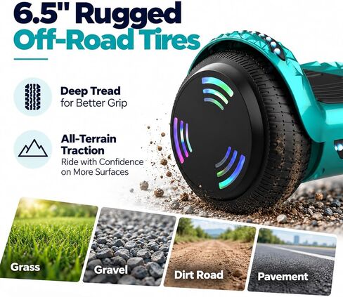 HOVERSTAR Kids Hoverboard, Bluetooth Speaker, LED Lights 2026 Upgraded in Kuwait