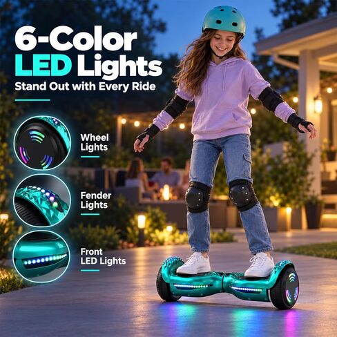 HOVERSTAR Kids Hoverboard, Bluetooth Speaker, LED Lights 2026 Upgraded in Kuwait