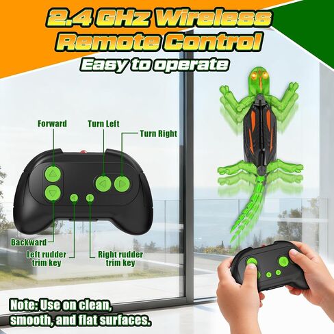Wall Climbing Gecko, Glow-in-The-Dark Lizard Wall Crawler, Remote Control Lizard with LED Eyes, 360° Rotating Electric Reptile Robot for Floor and Wall, Christmas Birthday Gift for 3-8 Year Old Kids in Saudi Arabia