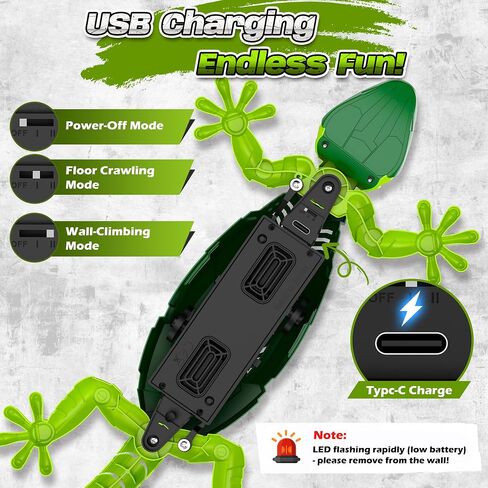 RC Wall Crawler Gecko, Wall Climbing Gecko Toy for Kids 360° Rotating in Kuwait