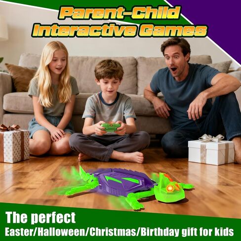 Wall Climbing Gecko, Glow-in-The-Dark Lizard Wall Crawler, Remote Control Lizard with LED Eyes, 360° Rotating Electric Reptile Robot for Floor and Wall, Christmas Birthday Gift for 3-8 Year Old Kids in Saudi Arabia