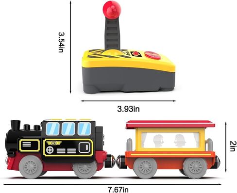 TOPLIVING Battery Operated Locomotive Train for Wooden Track, Remote Control Train with Magnetic Connection, Motorized Trains for Toddlers, Compatible with Thomas, Brio, Chuggington in Kuwait