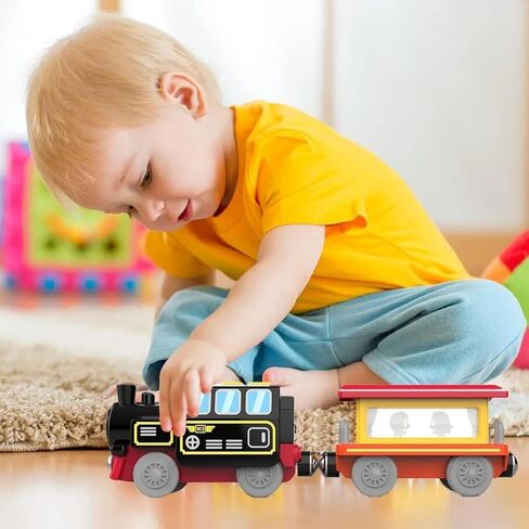 TOPLIVING Battery Operated Locomotive Train for Wooden Track, Remote Control Train with Magnetic Connection, Motorized Trains for Toddlers, Compatible with Thomas, Brio, Chuggington in Kuwait