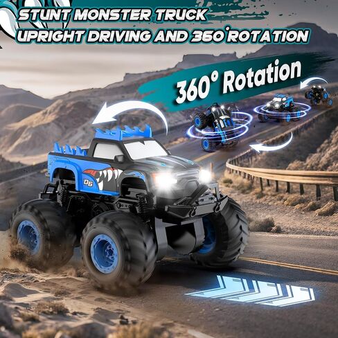Remote Control Car, All Terrain Monster Truck Toys with Upright Driving in Kuwait