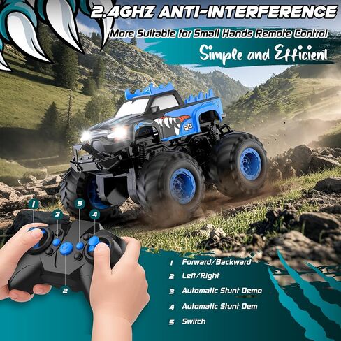 Remote Control Car, All Terrain Monster Truck Toys with Upright Driving in Kuwait