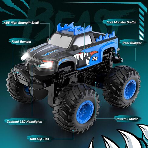 Remote Control Car, All Terrain Monster Truck Toys with Upright Driving in Kuwait