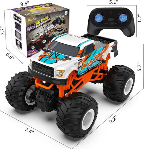 Remote Control Car, 1:16 Scale RC Monster Truck for Boys, 2.4 GHz All Terrain RC Cars for Boys Girls 4-7 8-12, 20 Km/h Off Road RC Truck, Christmas Birthday Gift for Kids and Adult, Orange in Kuwait