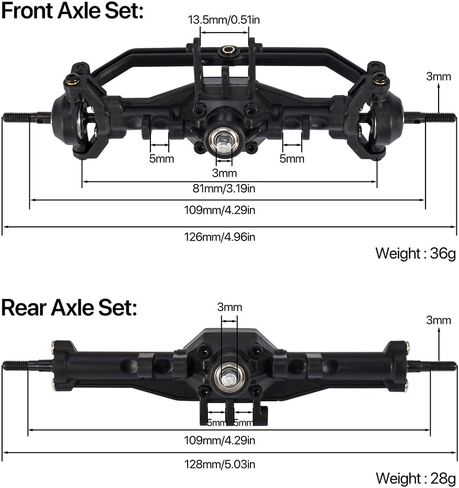 Trx4m Front and Rear Axles for 1/18 RC Upgrade Parts with Servo Mount & Links in Saudi Arabia