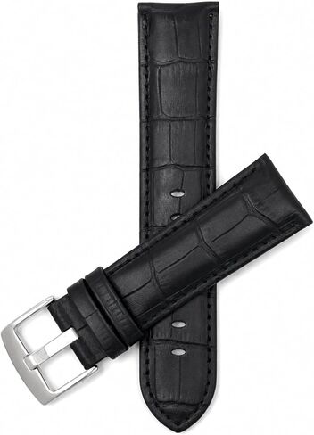 Bandini Mens Leather Watch Band Strap - Alligator Pattern - With or Without Stitch - 8 Colors - 18mm, 20mm, 22mm, 24mm, 26mm in Saudi Arabia