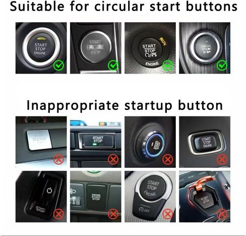 Push Start Button Cover, Joystick Car Starter Protector, Metal One-Touch Push to Start Accessorie (Black) in Saudi Arabia