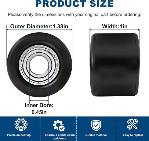 Chain Tensioner Guide Roller Pulley Compatible with Yozma in 10 in Kuwait