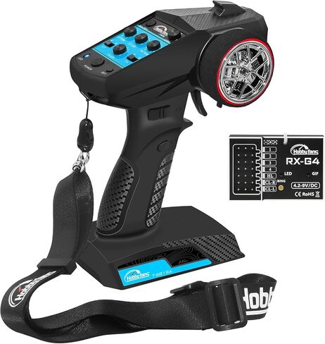 RC Remote Control 4CH 2.4G Transmitter with Receiver and Lanyard for RC Car Crawler Boat, Green & Black in Saudi Arabia