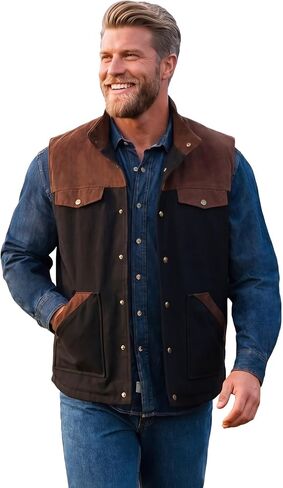 Boulder Creek by KingSize Men's Big & Tall ™ PLAID MULTI-POCKET VEST in Kuwait