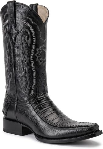 Western Shops Mens Genuine Cowhide Leather Luxury Crocodile Alligator Print Cowboy Western Boot in Kuwait