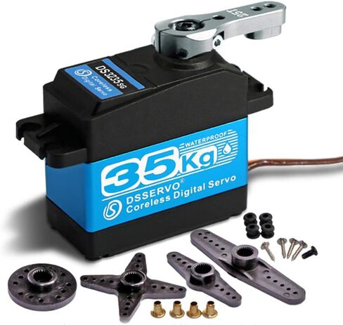 ZOSKAY 35kg high Torque Coreless Motor servo Metal Gear Digital and Stainless Steel Gear servo arduino servo for Robotic DIY,RC car (Blue/35KG 180 Degree) in Kuwait