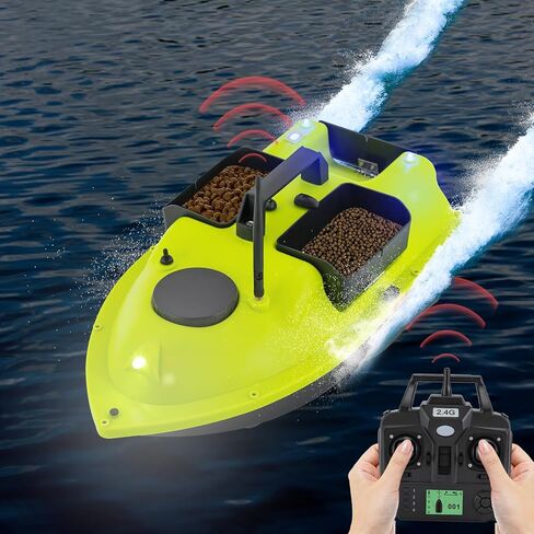 RC Fishing Bait Vessel Dual 390 Motors 52W ABS Hull with Illumination LCD in Saudi Arabia
