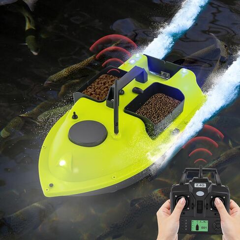 RC Fishing Bait Vessel Dual 390 Motors 52W ABS Hull with Illumination LCD in Saudi Arabia