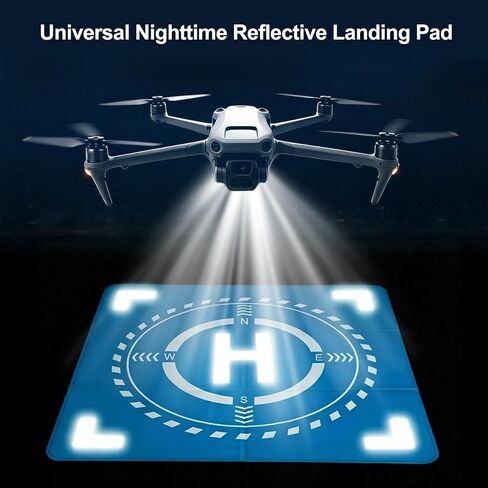 Nighttime Reflective Drone Landing Pad, Double Sided Fast-fold Waterproof Landing Pad Weighted for DJI Lito X1/Mini 5 Pro/4/3/Mini 4k/Avata 2/Mavic 4/Air 3s/Flip/Neo in Saudi Arabia