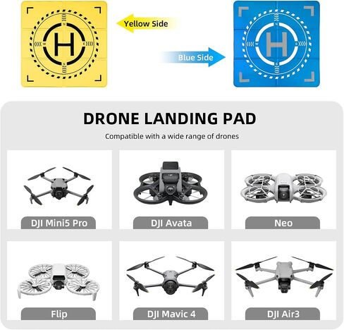 Nighttime Reflective Drone Landing Pad, Double Sided Fast-fold Waterproof Landing Pad Weighted for DJI Lito X1/Mini 5 Pro/4/3/Mini 4k/Avata 2/Mavic 4/Air 3s/Flip/Neo in Saudi Arabia
