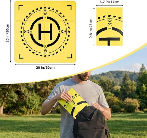 Nighttime Reflective Drone Landing Pad, Double Sided Fast-fold Waterproof Landing Pad Weighted for DJI Lito X1/Mini 5 Pro/4/3/Mini 4k/Avata 2/Mavic 4/Air 3s/Flip/Neo in Saudi Arabia