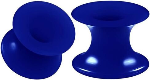 BIG GAUGES Pair of Dark Blue Silicone Double Flared Saddle Piercing Jewelry Stretcher Ear Earring Lobe Flesh Tunnel Plugs in Kuwait