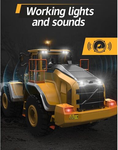 1/16 RC Wheel Loader, 4WD RC Bulldozer for Adults, Five Brushed Motors in Saudi Arabia