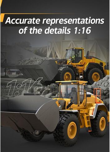 1/16 RC Wheel Loader, 4WD RC Bulldozer for Adults, Five Brushed Motors in Saudi Arabia