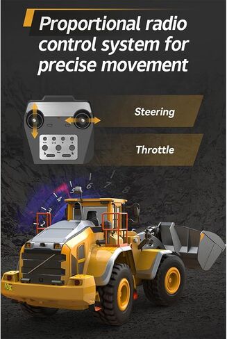 1/16 RC Wheel Loader, 4WD RC Bulldozer for Adults, Five Brushed Motors in Saudi Arabia