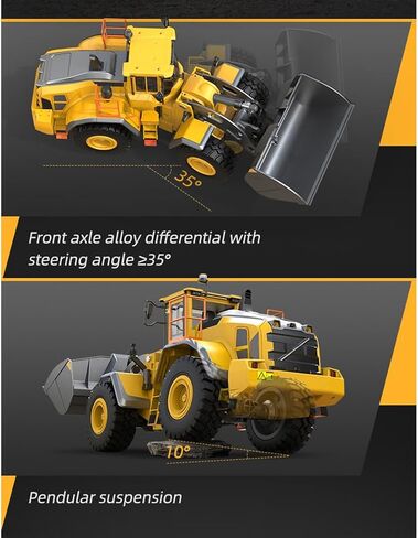 1/16 RC Wheel Loader, 4WD RC Bulldozer for Adults, Five Brushed Motors in Saudi Arabia