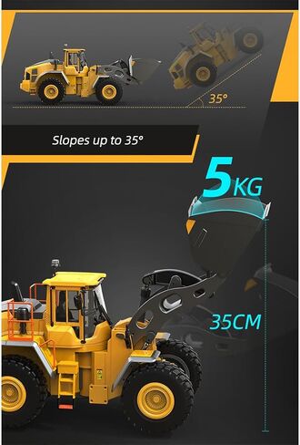 1/16 RC Wheel Loader, 4WD RC Bulldozer for Adults, Five Brushed Motors in Saudi Arabia