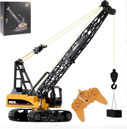 Ailejia Remote Control Truck Crawler Tower Crane Toy for Boys, 1/14 RC Truck Crane Construction Toy Tractor Digging Engineering Toy Construction Vehicle with Lights Sounds for Boys & Girls in Saudi Arabia