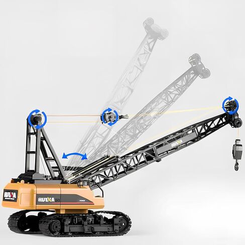 Ailejia Remote Control Truck Crawler Tower Crane Toy for Boys, 1/14 RC Truck Crane Construction Toy Tractor Digging Engineering Toy Construction Vehicle with Lights Sounds for Boys & Girls in Saudi Arabia