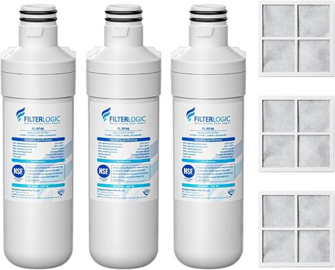 Filterlogic LT1000PC ADQ747935 MDJ64844601 NSF Certified Refrigerator Water Filter and Air Filter, Replacement for LG® LT1000P®, LT1000PC, LT-1000PC, MDJ64844601 and LT120F®, 3 Combo in Kuwait
