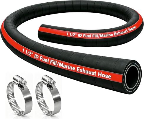 1-1/2"Fuel Fill Hose, 1.5" ID 48 Inch 58524 Marine Exhaust & Fuel Filler Hose. Fuel Tank Vent & Exhaust Hose,Marine Exhaust Hose for Gasoline, Methanol, Ethanol Fuel, 58524 Exhaust Hose in Saudi Arabia