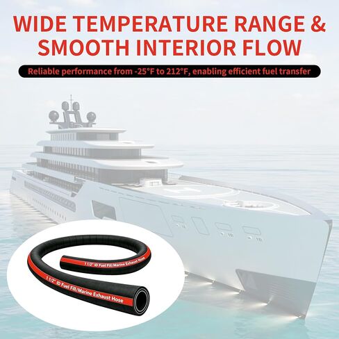1-1/2"Fuel Fill Hose, 1.5" ID 48 Inch 58524 Marine Exhaust & Fuel Filler Hose. Fuel Tank Vent & Exhaust Hose,Marine Exhaust Hose for Gasoline, Methanol, Ethanol Fuel, 58524 Exhaust Hose in Saudi Arabia