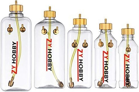 RC Engine Gas Fuel Tank 500ml, ZYHOBBY RC Transparent Fuel Bottle/Model Airplane Gas Tank 145 X 64mm- Shipped from US Warehouse in Saudi Arabia