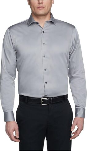 Kenneth Cole REACTION Men's Dress Shirt Regular Fit Stretch Collar Non Iron Solid, White, 16" Neck 34"-35" Sleeve in Kuwait