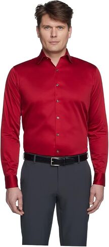 Kenneth Cole REACTION Men's Dress Shirt Regular Fit Stretch Collar Non Iron Solid, White, 16" Neck 34"-35" Sleeve in Kuwait
