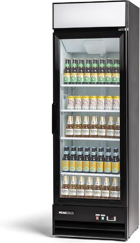 PEAKCOLD Large Capacity Upright Commercial Glass Door Display Cooler & Refrigerator, 23 Cubic Ft in Kuwait